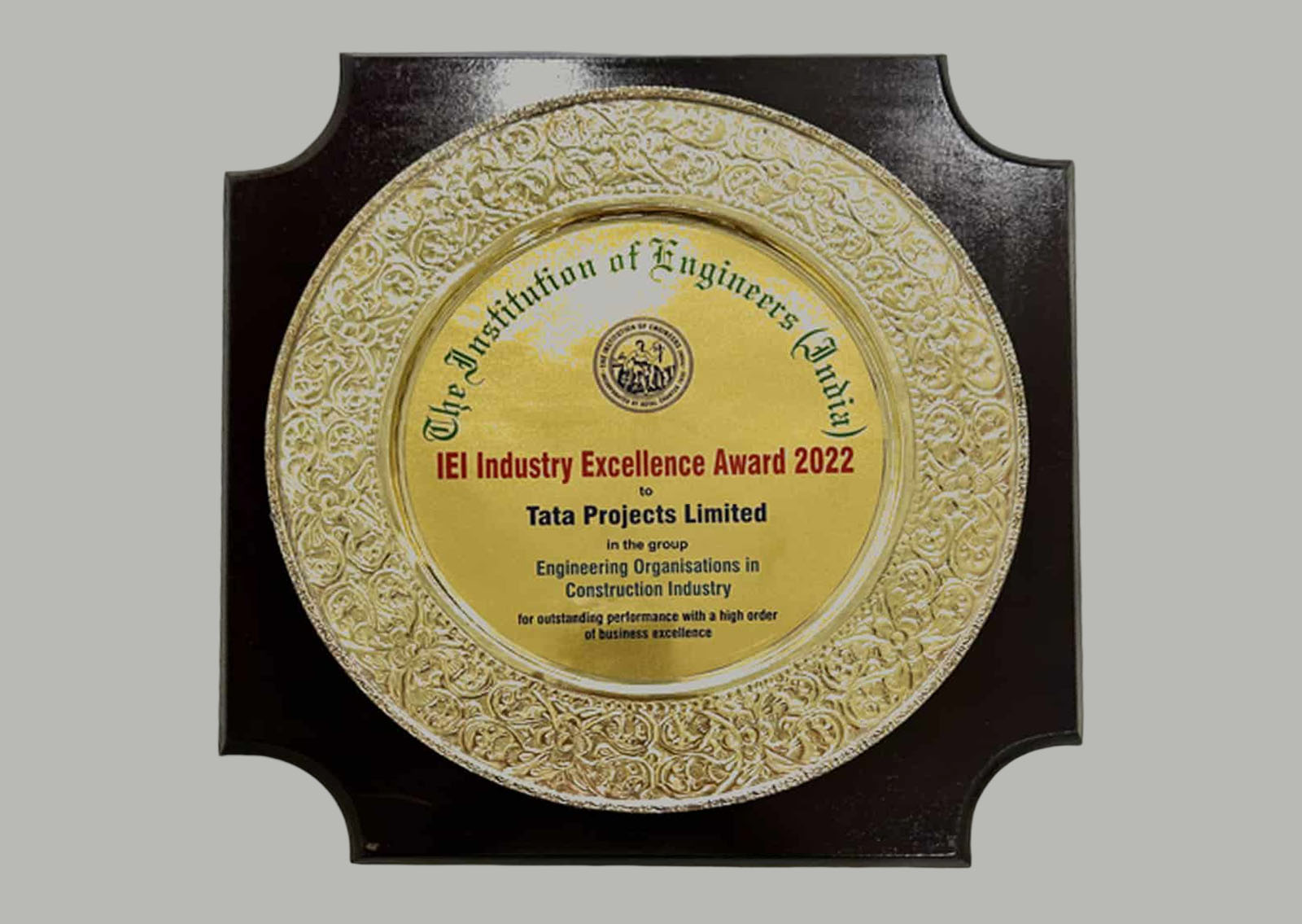 The Institution Of Engineers (India) Awarded IEI Industry Excellence Award 2022 To Tata Projects For Outstanding Performance With A High Order Of Business Excellence