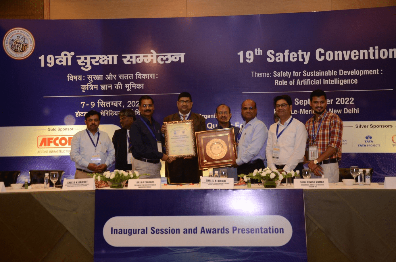 The Institution of Engineers (India) awarded Safety Innovation Award to Tata Projects Ltd for New Parliament Building Project.