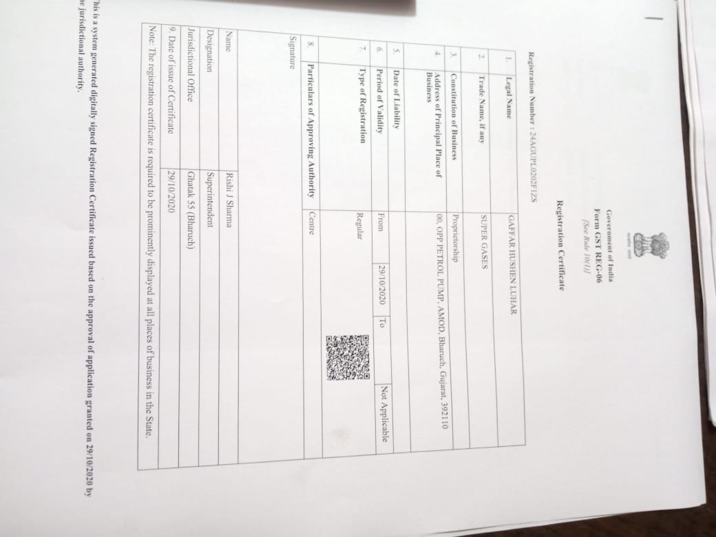 I upload image of GST details 