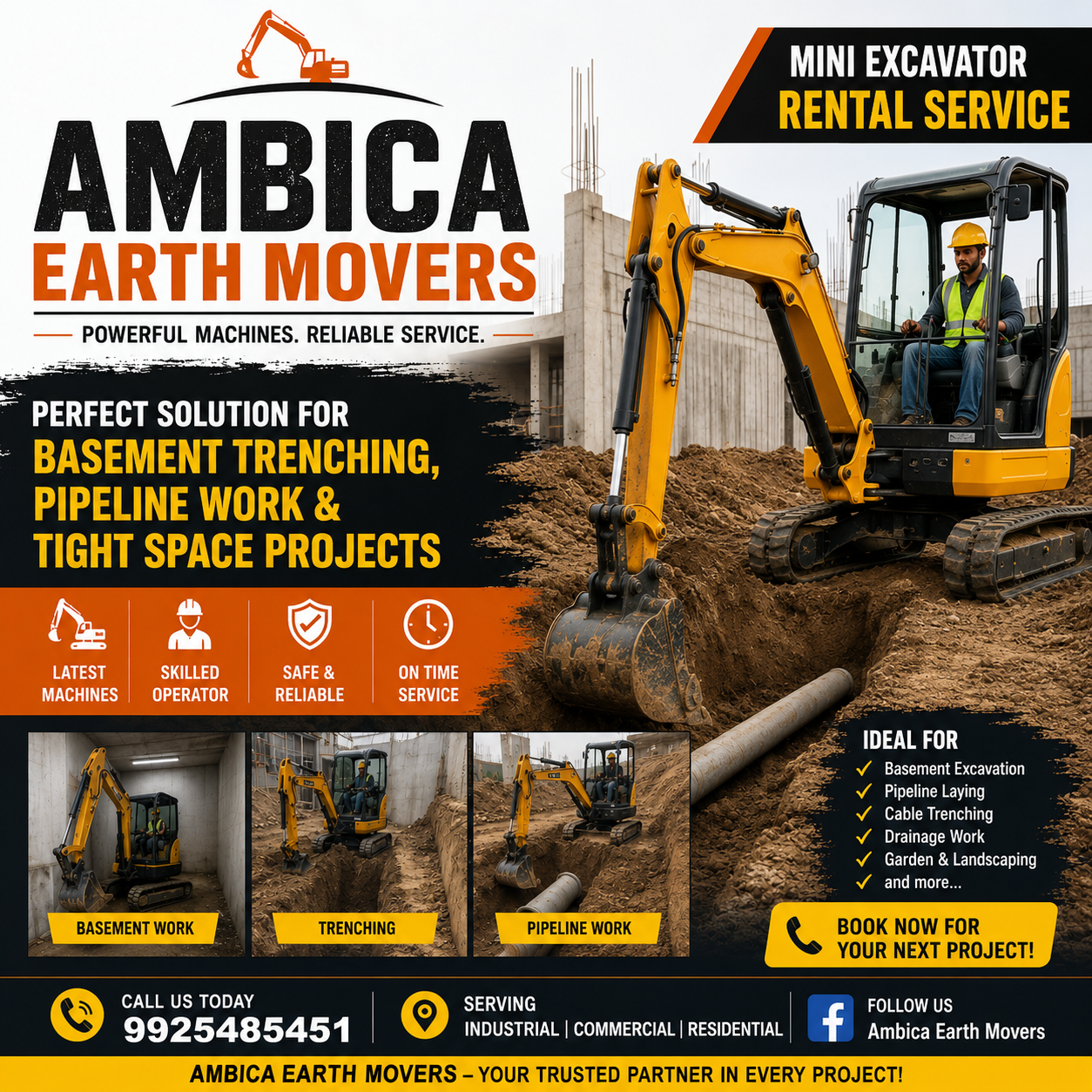 We are a Mini Excavator Rental service provider. We request you to consider UMIYA ENTERPRISE for your upcoming excavation and earthmoving requirements. We assure timely service and competitive rates.