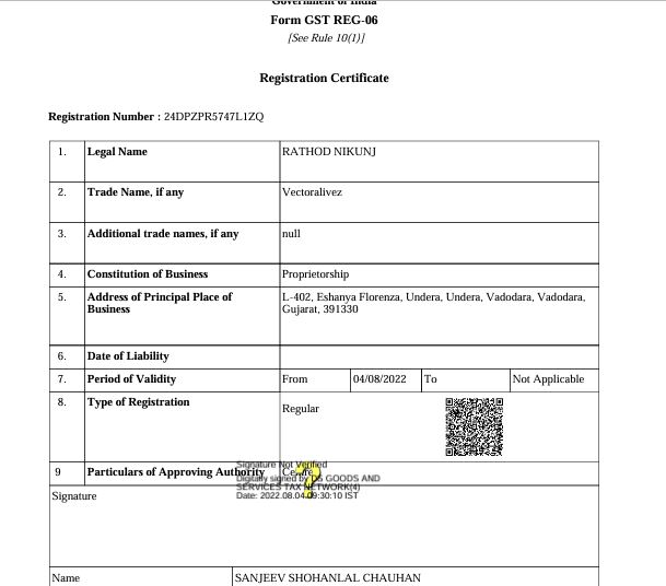 GST CERTIFICATE