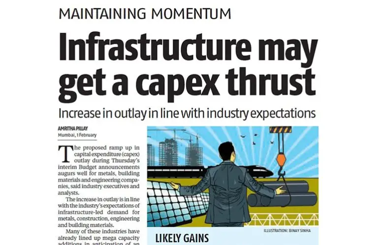 Infrastructure may get a capex thrust